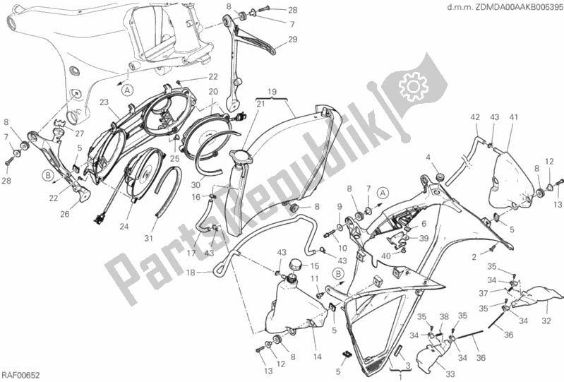 All parts for the 25b - Water Cooler of the Ducati Superbike Panigale V4 Thailand 1100 2019